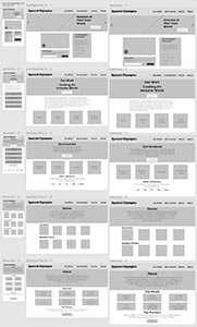 Wireframes for non-profit web page